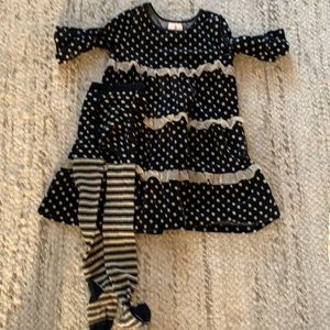 Hanna Anderson dress with matching tights